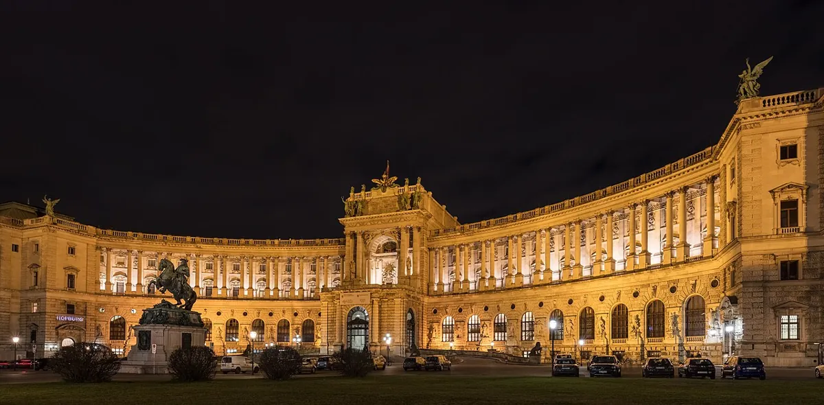 Night view of Hofburg (the former imperial palace), Vienna — Austria