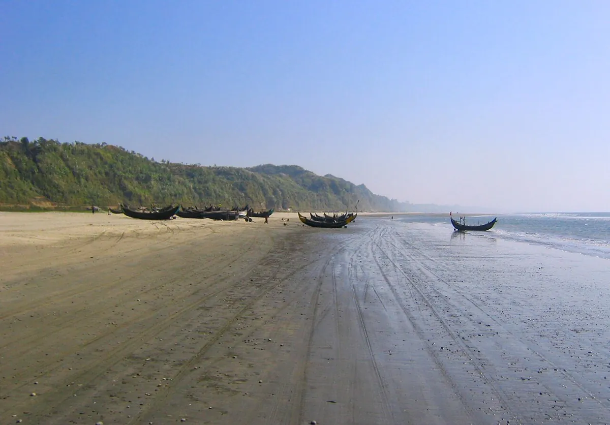The Cox's Bazar beach, the longest natural sandy beach in the world — Bangladesh