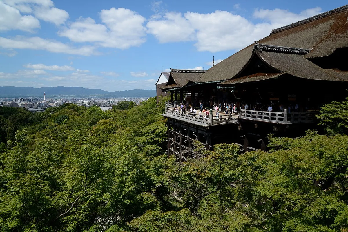 Kiyomizu-dera Temple with its famous large veranda — Kyoto, Japan