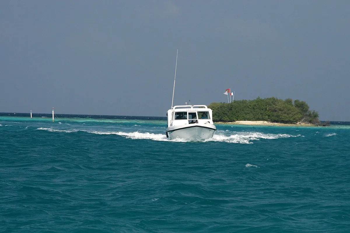 Ferry next to Kani island — Maldives