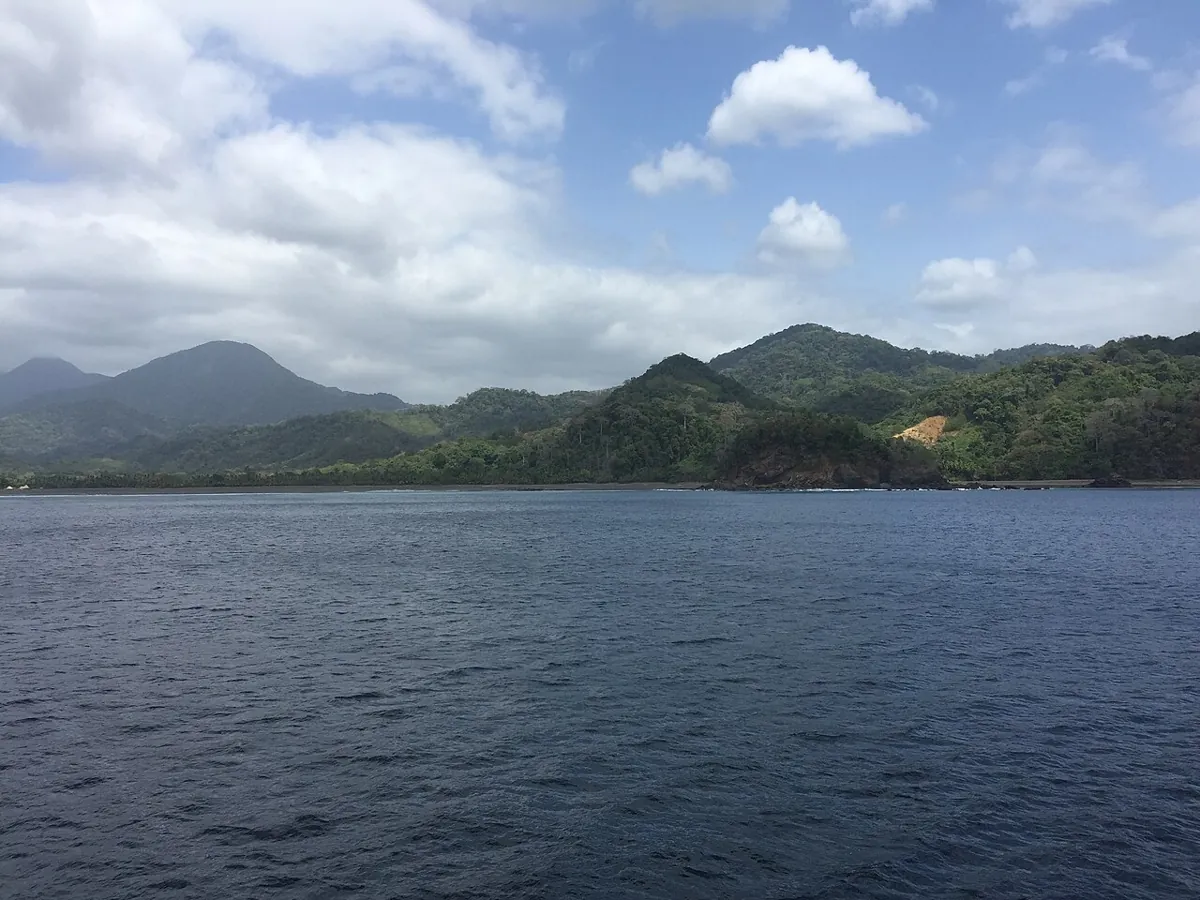 Darien Gap rainforest as seen from the Pacific — Panama