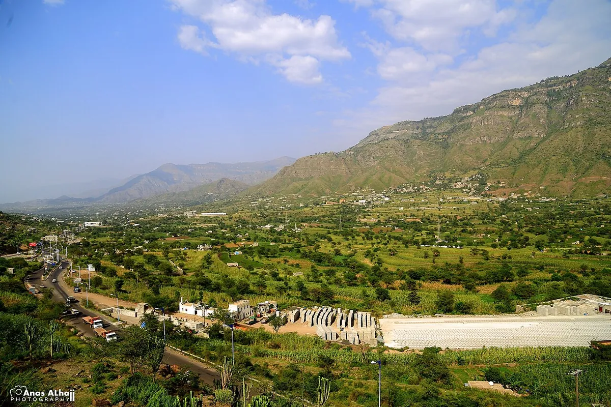 Green mountain landscape near Ibb, Yemen